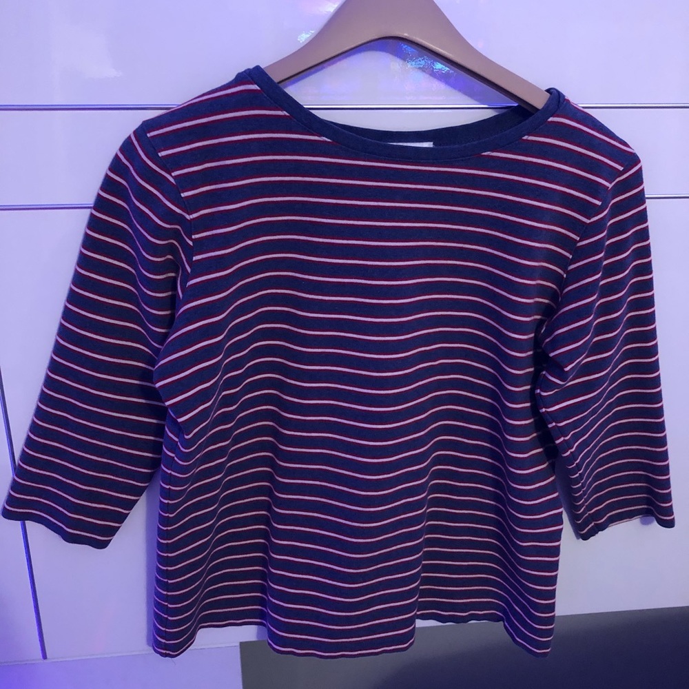 Red White and Blue Striped Tee